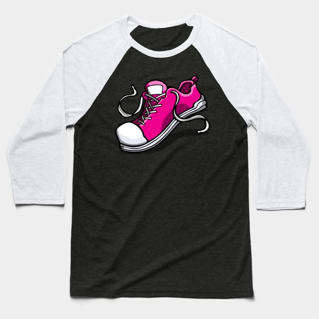 Magenta Shoe *CMY Collection* Baseball T-Shirt by deancoledesign